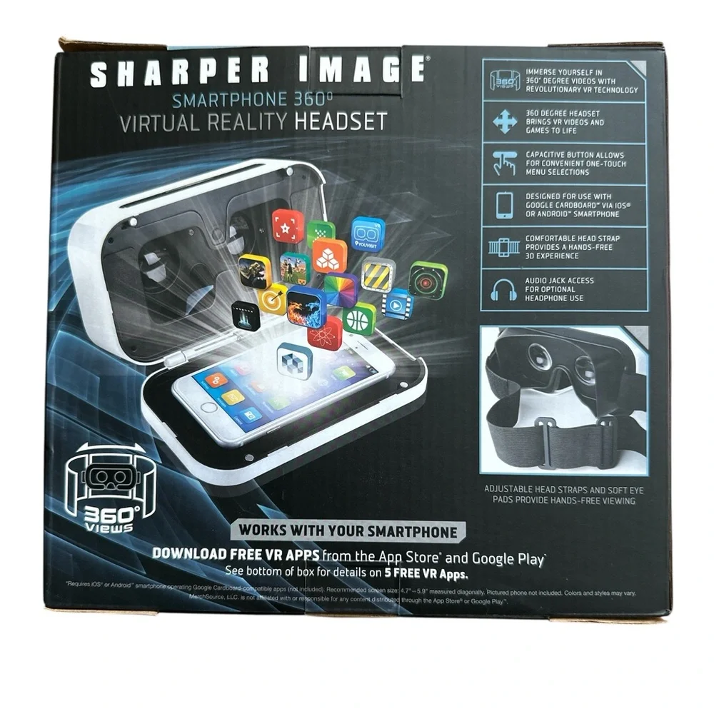 BRAND NEW Sharper Image Smartphone 360 Degree Virtual Reality Headset